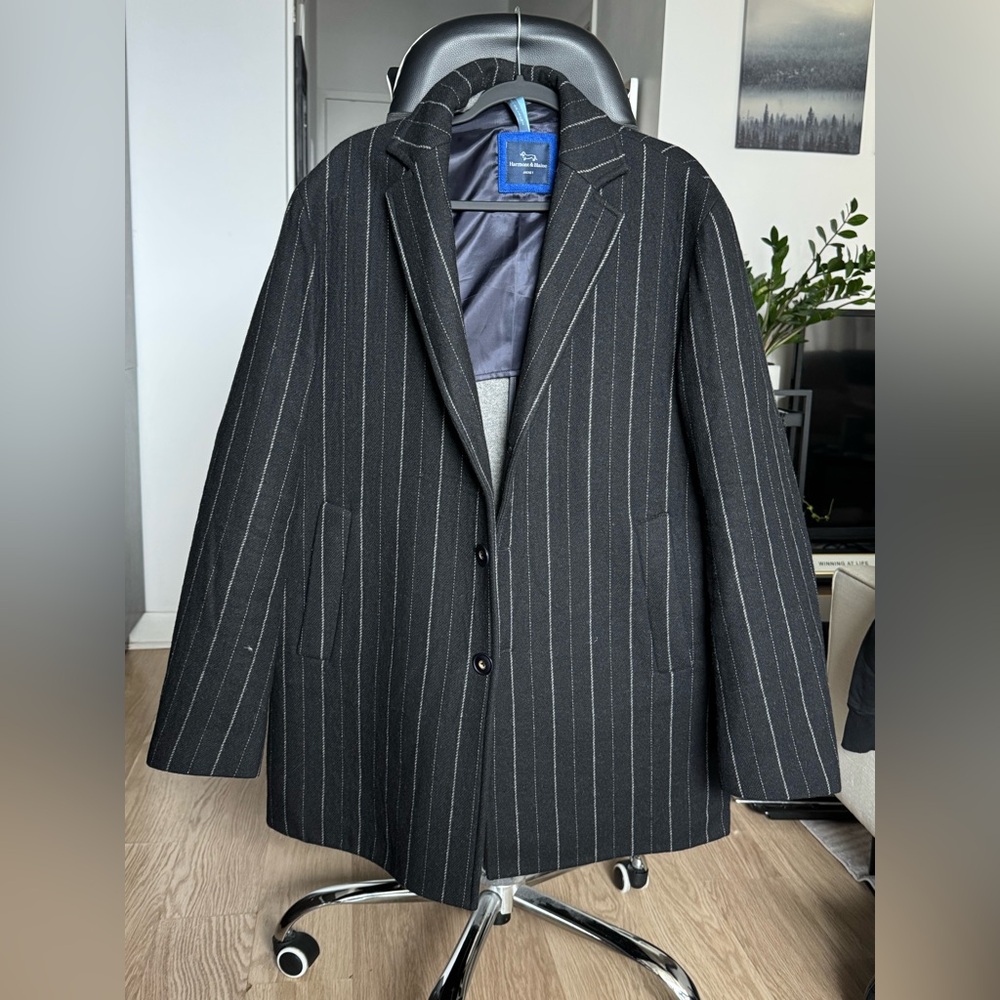 Harmont & Blaine Charcoal Pinstripe Blazer